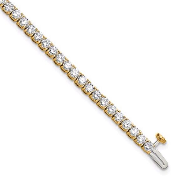 14k Yellow Gold 5cttw Certified Lab Grown Diamond Tennis Bracelet - Picture 5 of 5